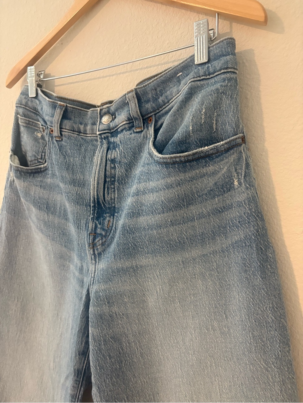Madewell Light Blue Wide-Leg Cropped Jeans - Picture 3 of 12